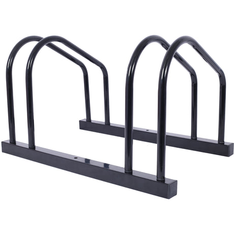 2 bicycle parking racks 22-28 inch wheel supports, maximum tire width 2.15 inches, black painted - V.I.P Digital Presence