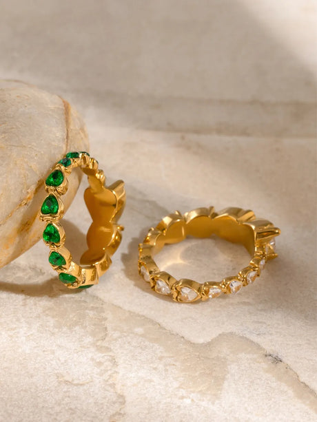 Stainless Steel Heart Rhinestone Ring - V.I.P Digital Presence