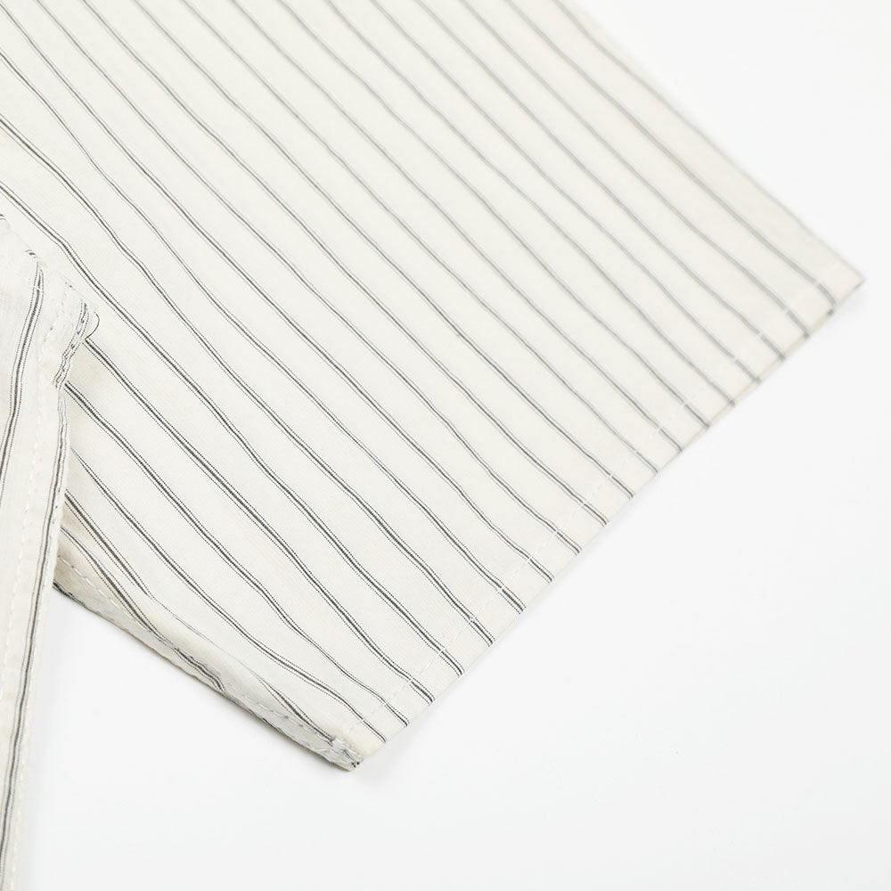 American Style Trendy Vertical Striped Embroidered Letter Short Sleeve Shirt Men's Loose Design Pockets Turn-Down Collar Shirt Summer - V.I.P Digital Presence