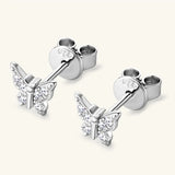 Moissanite 925 Sterling Silver Butterfly Stud Earrings - V.I.P Digital Presence