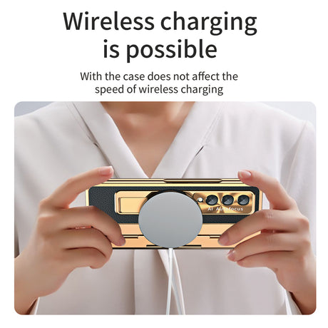 Samsung zfold 5 phone case FOLD4 folding screen flat hinge plain leather all inclusive anti fall protective case W22 is suitable - V.I.P Digital Presence