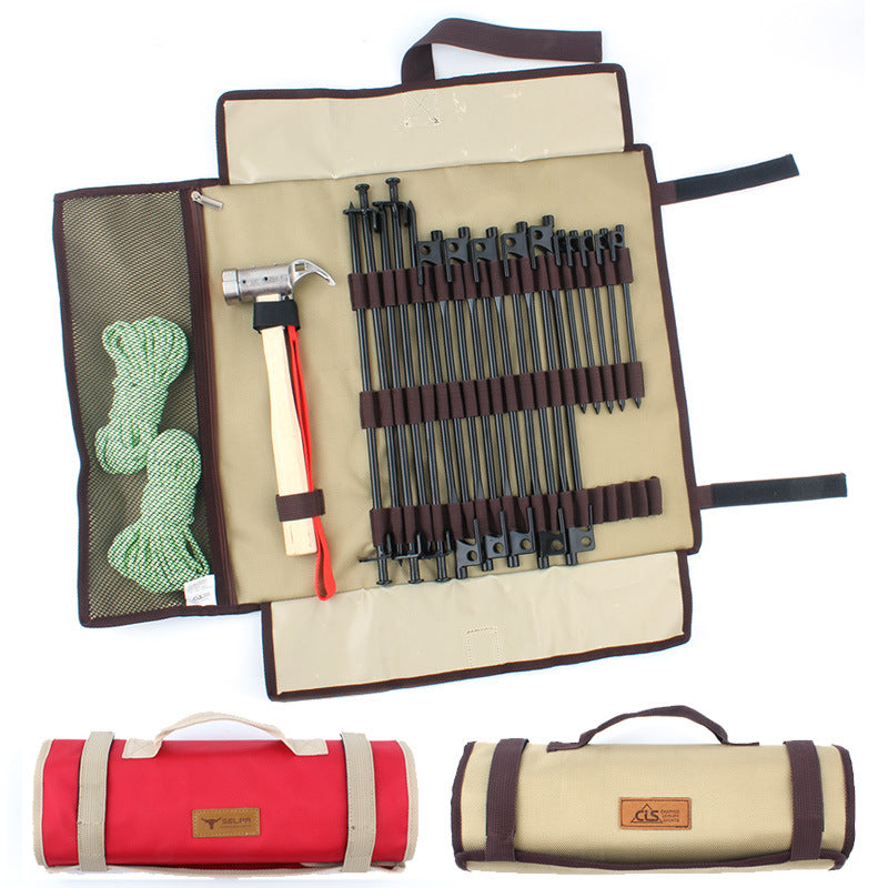 Bolsa de clavos para acampar al aire libre, bolsa de herramientas sencilla, bolsa de clavos para campamento, bolsa de almacenamiento, tienda de campaña, martillo de clavos, bolsa de almacenamiento portátil grande 