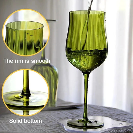 4/2/1Pcs Creative French Medieval Red Wine Glass Hand Blown Margarita Cocktail Goblet Glass Cup Dense Edges Vintage Flower Bloom - V.I.P Digital Presence