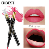QIBEST Double-Ended Lipstick Pen Moisturizing Matte Matte Lipstick + Lip Liner Rotating Lip Liner - V.I.P Digital Presence