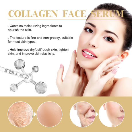 Collagen Face Serum, Moisturizing, Moisturizing And Firming Facial Skin, Cleaning, Anti-Wrinkle, Anti-Aging Eyes - V.I.P Digital Presence