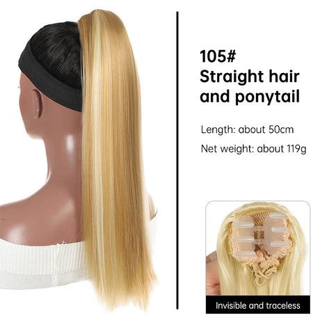 Grab clip ponytail wig female straight hair ponytail mini small grab clip ponytail long straight hair chemical fiber wig high ponytail - V.I.P Digital Presence