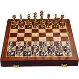 Ajedrez internacional de alta gama, caja de regalo, piezas de ajedrez de metal, tablero de ajedrez de madera, ajedrez occidental