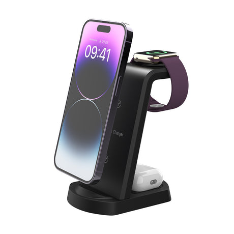 Three In One Wireless Charger Suitable for Mobile Phones, Headphones, Watches, Charging Brackets, Vertical Wireless Charging - V.I.P Digital Presence