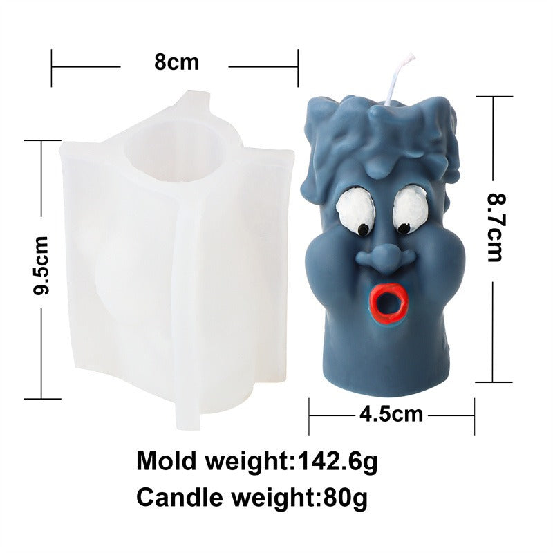 Silicone mold Halloween funny expression candle mold cylindrical happy and angry smiling face aromatherapy plaster model - V.I.P Digital Presence