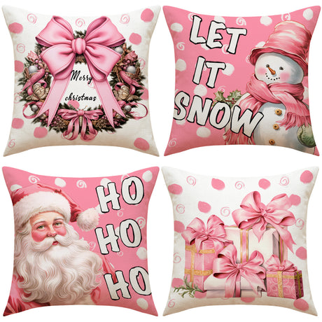 Christmas Pillow, Christmas Day Pillow Cover, Santa Claus Snowman Cushion, Backrest, Bedding Pillow Cover (excluding pillow core) - V.I.P Digital Presence