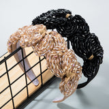 High Quality Hair Hoop Ladies Hand-String Crystal Flower Shape Super Flash Wide-Brimmed Head Hoop Fashion Trendy Hair Press - V.I.P Digital Presence
