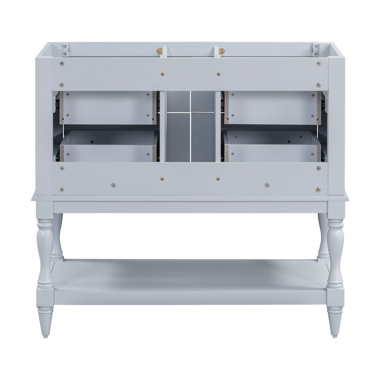 36" Bathroom Vanity Cabinet without Sink Standing Vanity Set with 4 Drawers& Soft Closing Doors Blue (NOT INCLUDE BASIN SINK) - V.I.P Digital Presence