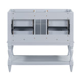 36" Bathroom Vanity Cabinet without Sink Standing Vanity Set with 4 Drawers& Soft Closing Doors Blue (NOT INCLUDE BASIN SINK) - V.I.P Digital Presence