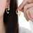 Elegant split design with high gloss pearl inlay simple titanium steel gold-plated earrings - V.I.P Digital Presence