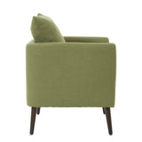 Barrel Chair, modern style chair, fabric armchair, club chair, solid wood leg cushion armchair, olive green waist pillow - V.I.P Digital Presence