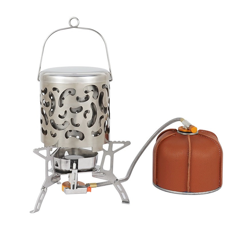 Mini estufa de calefacción de acero inoxidable para exteriores, calentador de camping de otoño e invierno, calefacción portátil multifuncional, calefacción de energía co 
