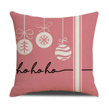 Pink cartoon Christmas linen pillowcase, sofa cushion, home goods pillowcase - V.I.P Digital Presence