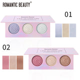 Romantic Beauty Tri-Color Baked Powder Highlighter Palette Pearl Glitter Highlighter Palette - V.I.P Digital Presence