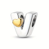Copper Plated Silver English Letter Pendant Bead Bracelet Necklace Diy - V.I.P Digital Presence