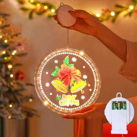 Christmas LED Decorative Light Door Hanging Christmas Tree Shopping Mall Showcase Atmosphere Light Colorful Circular Suction Cup Hanging Light - V.I.P Digital Presence