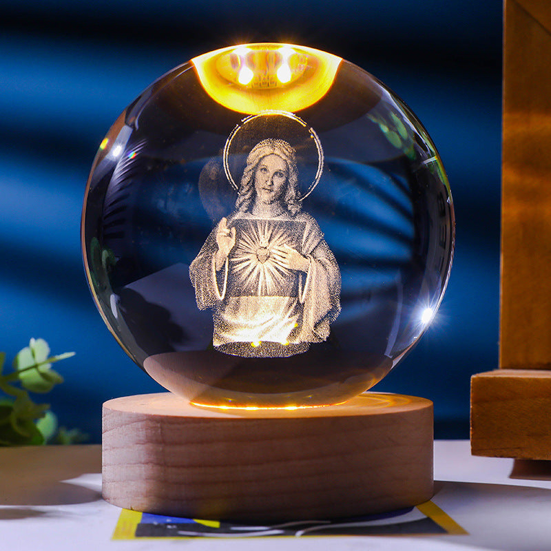 Starry Sky 3D Micro Landscape Crystal Ball Home Desktop Creative Interior Carving White Crystal Ball Ornament Craft Gift product - V.I.P Digital Presence