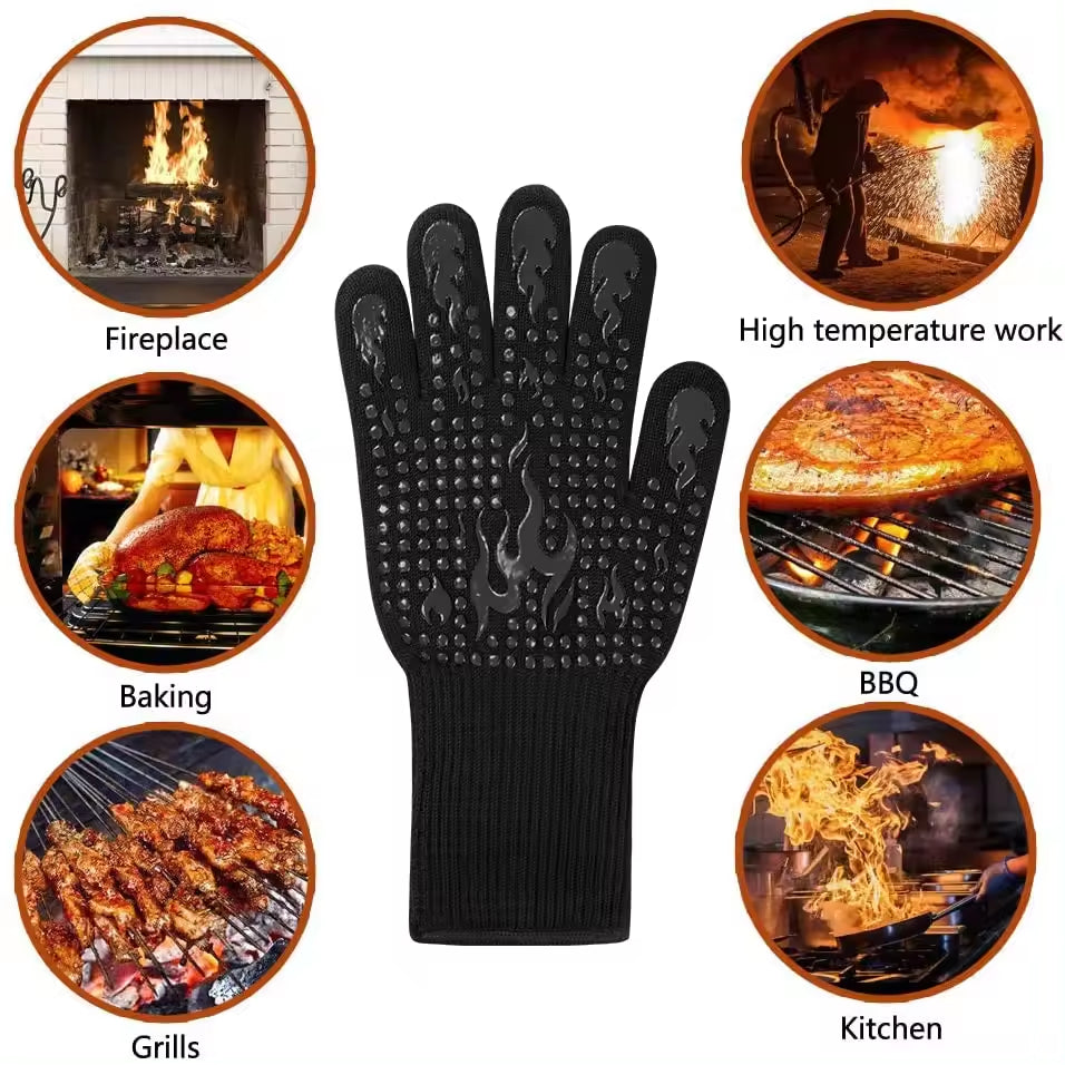 Heat Resistant Gloves Heat Proof Grill Gloves For Barbecue Cooking Baking Pulling Meat Washable Oven Gloves Mitts As Smoker BBQ - V.I.P Digital Presence