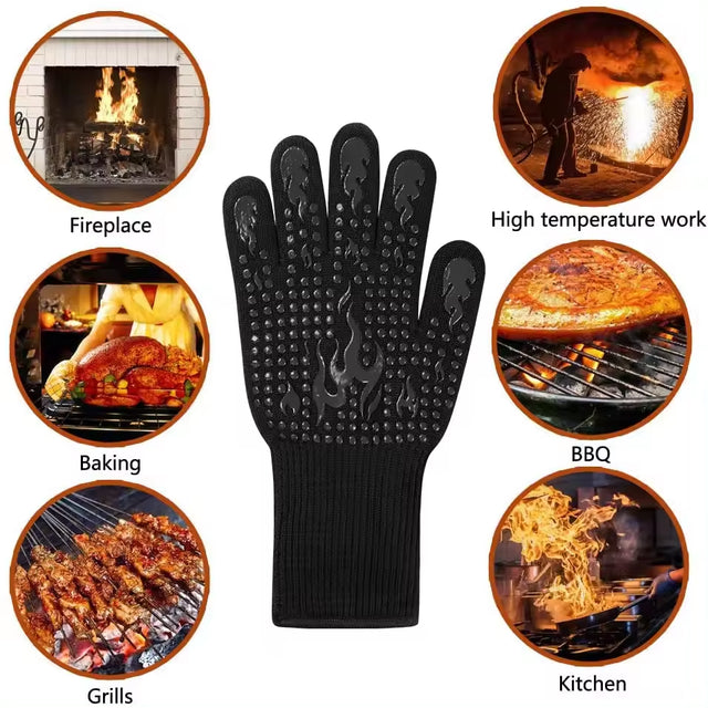 Heat Resistant Gloves Heat Proof Grill Gloves For Barbecue Cooking Baking Pulling Meat Washable Oven Gloves Mitts As Smoker BBQ - V.I.P Digital Presence