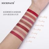 Niceface Weekly Lip Gloss 7 Sticks Lip Gloss Velvet Matte Lip Gloss Set Matte Non-Stick Cup Waterproof Makeup - V.I.P Digital Presence