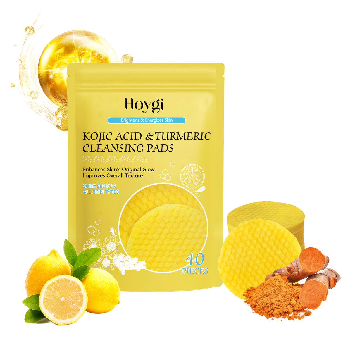 Turmeric Acid Cleansing Pad Facial Skin Pore Cleansing, Makeup Remover Gentle Exfoliating Cleansing Pad - V.I.P Digital Presence