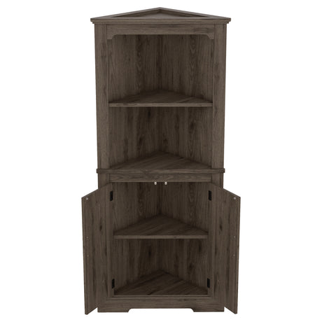 Tall Corner Cabinet with Doors for living room, bathroom,Dining Room or Kitchen,color:Dark walnut - V.I.P Digital Presence