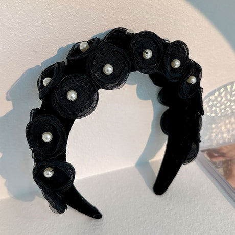 Fashionable fabric pearl flower headband - V.I.P Digital Presence