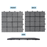 12 x 12 inch black interlocking deck tiles, plastic waterproof, weighing up to 6613 pounds, with a rose pattern pack of 12 - V.I.P Digital Presence