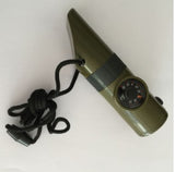 Camping Survival Whistle With Compass Thermometer Flashlight Magnifier - V.I.P Digital Presence