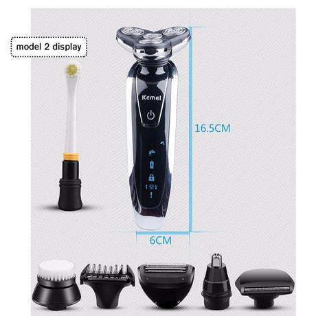 Kemei 7 in 1 Men's 3D Electric Shaver 3 in 1 Beard Trimmer Rechargeable Razor for Men Shaving - V.I.P Digital Presence