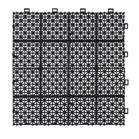 12 x 12 inch black interlocking deck tiles, plastic waterproof, weighing up to 6613 pounds, with a rose pattern pack of 12 - V.I.P Digital Presence