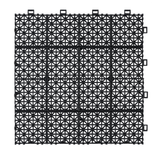 12 x 12 inch black interlocking deck tiles, plastic waterproof, weighing up to 6613 pounds, with a rose pattern pack of 12 - V.I.P Digital Presence