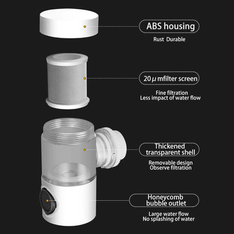 Faucet filter splash proof water purifier filter booster 720 degree rotating universal extension filter water nozzle - V.I.P Digital Presence