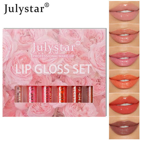 Six Pack Multi-Color Moisturizing Watery Glass Lip Gloss Pearl Watery Lip Glaze Non-Stick Mirror Lip Gloss - V.I.P Digital Presence