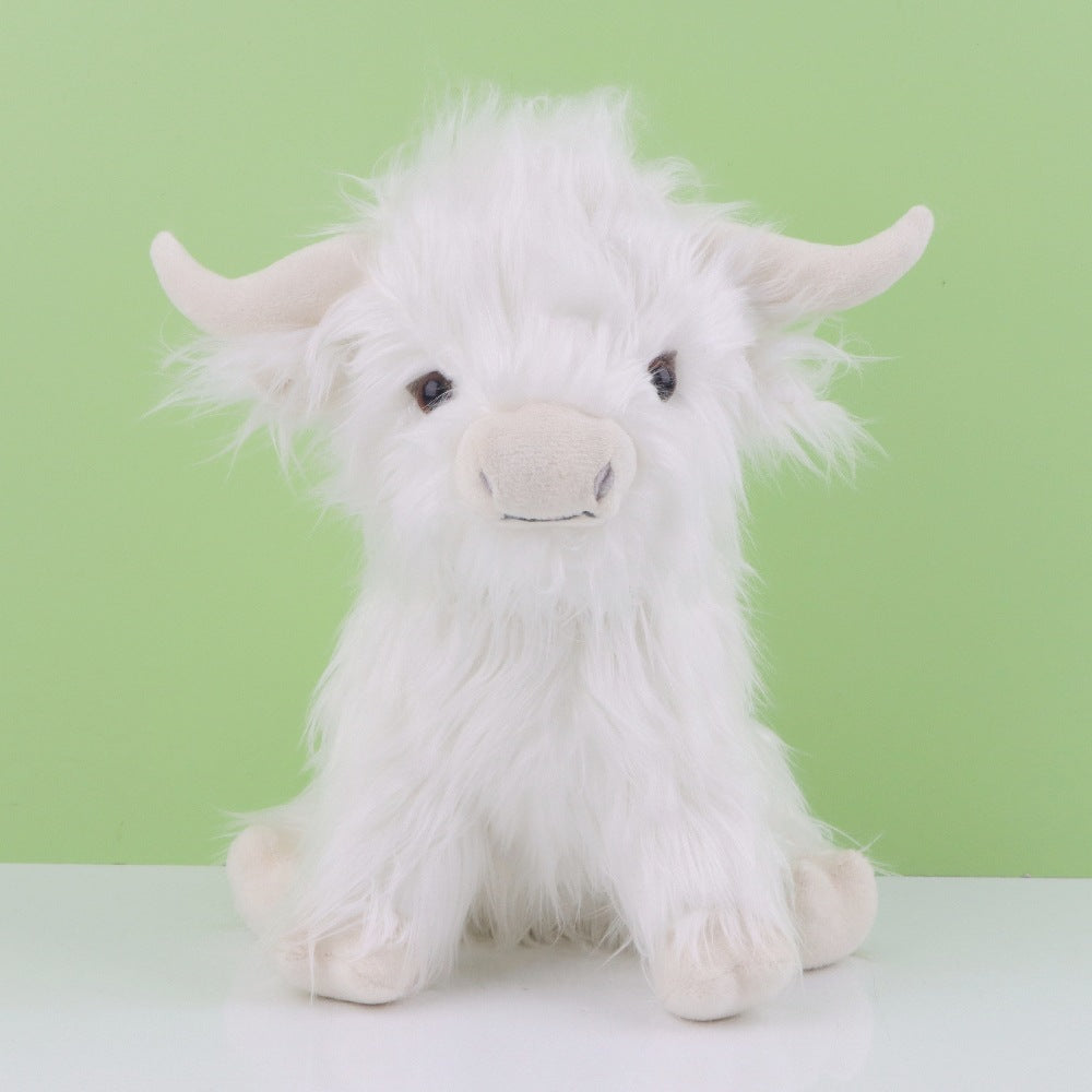 Figura de vaca de pelo largo de imitación de juguete de peluche de vaca de las Tierras Altas de una celebridad de Internet