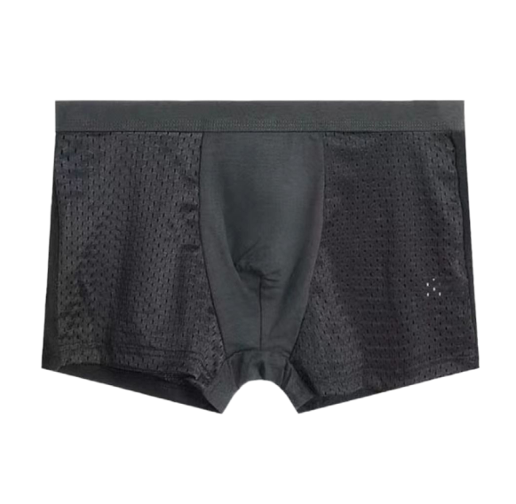 Modal Solid Ice Silk Antibacterial Underwear for Men's Mid Waist Breathable Four Square Corner Underwear - V.I.P Digital Presence