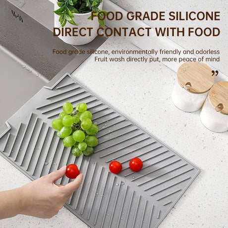 Dishes drain pad insulation pad can be cut kitchen wash countertop drain dishes sink stove water control silicone mat - V.I.P Digital Presence