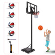 Basketball Hoop Basketball System 4.76-10ft Height Adjustable with 4 Basketball, Net Pocket, Inflator Set - V.I.P Digital Presence