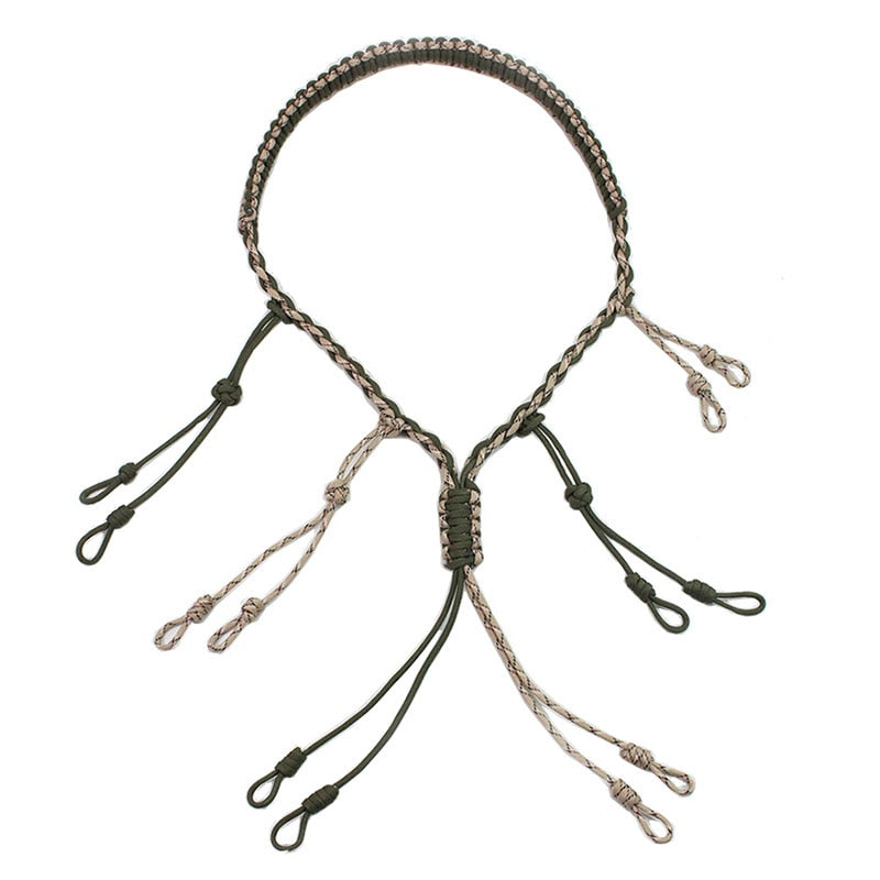 Hunting Decoy Rope Hunting Duck Call Lanyard Cord Hunter Game Whistle Lanyard Hunting Decoy Rope with 12 Adjustable Loops Rings - V.I.P Digital Presence