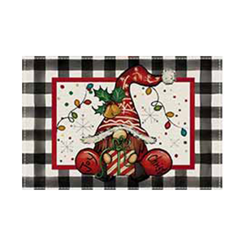Christmas Snowman Linen Meal Mat Snowflake Grid Printed Table Mat Christmas Party Decoration Insulation Mat Holiday Decoration - V.I.P Digital Presence