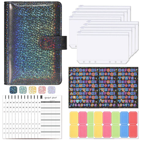 A6 Loose-Leaf Binder Budget Book Macaron Notebook Leather PU Loose-Leaf Book Cash Budget Handbook - V.I.P Digital Presence
