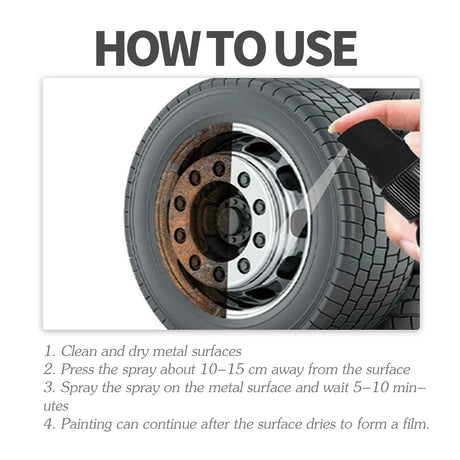 Anti-Rust Conversion Agent Spray Automobile Wheel Hub Tire Rim Door Lock Cleaning Rust Remover Lubricant - V.I.P Digital Presence