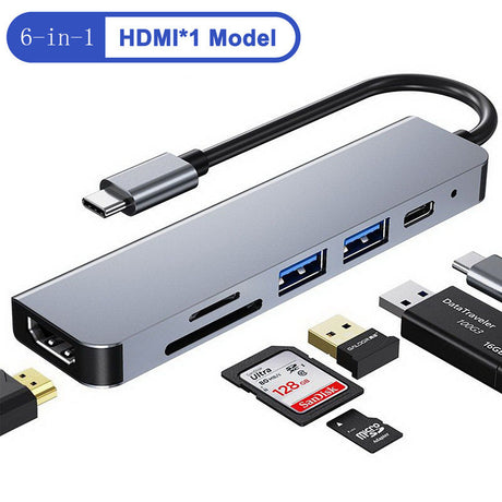USB C Six in One Expansion Dock Notebook Multifunctional Converter - V.I.P Digital Presence
