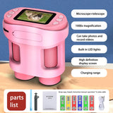 Handheld portable with screen can take photos microscope children's toys can see bacteria 1000 times - V.I.P Digital Presence
