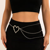 Sweet Cool Ins Exaggerated Big Love Waist Chain Female Personality Metal Thin Chain Body Chain - V.I.P Digital Presence