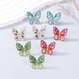 Alloy Inlaid Rhinestone Butterfly Earrings - V.I.P Digital Presence